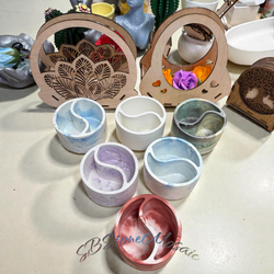 Round Decorative Planter ‘Yin and Yang