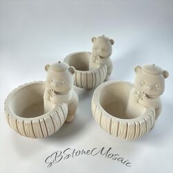 Planter with teddy bear